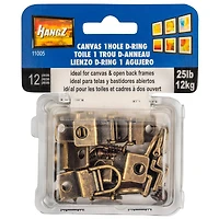 HangZ™ 25lb. Canvas Wire 1 Hole D Rings, 12ct.