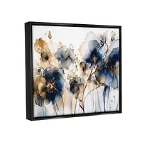 Stupell Industries Navy & Gold Abstraction Floater Framed Art