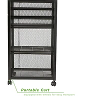 Mind Reader Black 5-Drawer Rolling File Cabinet