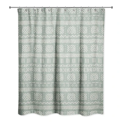 Sage Mudcloth 71" x 74" Shower Curtain