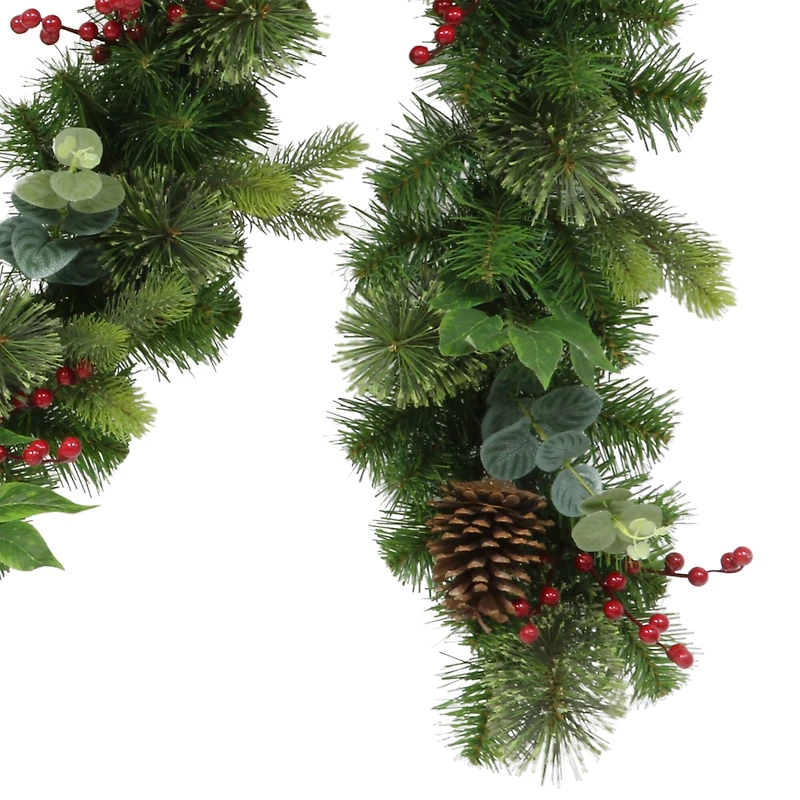 9ft. Pinecones & Red Berries Garland