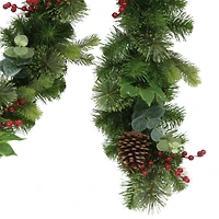 9ft. Pinecones & Red Berries Garland
