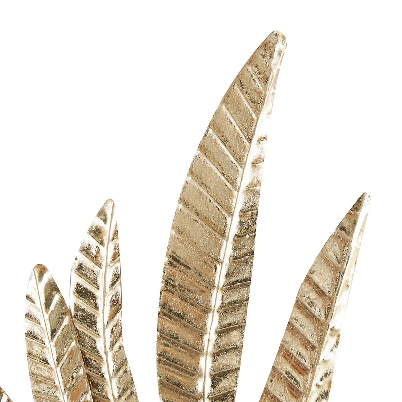 16" x 41" Gold Metal Bird Wing Wall Décor Set with Textured Metallic Finish
