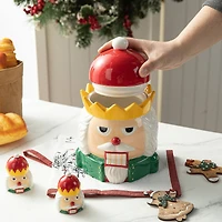 Glitzhome® Dolomite Christmas Nutcracker Cookie Jar Set