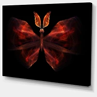 Designart - Red Fractal Butterfly in Dark