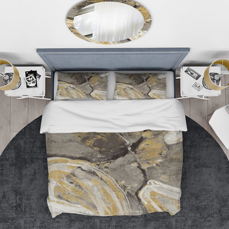 Designart 'Glam Phoenix Neutral' Glam Bedding Set