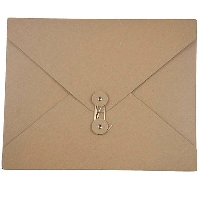 JAM Paper Natural Kraft Button and String Tie Portfolio 9.5" x 12.25"
