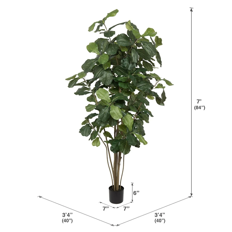 7ft. Potted Artificial Green Fiddle Tree