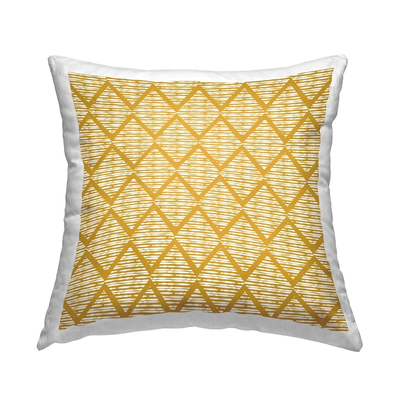 Stupell Industries Yellow Diamond Shape Zigzag Pattern Throw Pillow, 18" x 18"