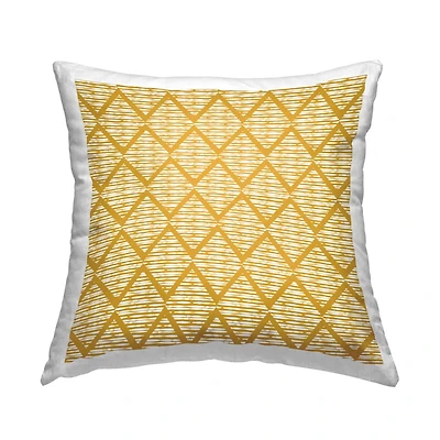 Stupell Industries Yellow Diamond Shape Zigzag Pattern Throw Pillow, 18" x 18"