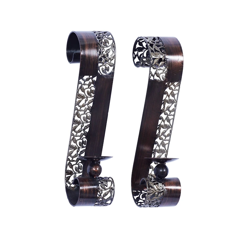 20" Brown Metal Traditional Wall Sconce, 2ct.