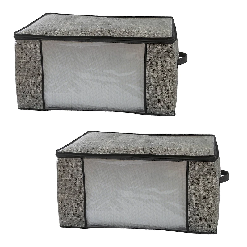 Simplify Black Blanket Storage Bag Set