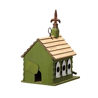 Glitzhome® 11" Oversized Distressed Wood Church Birdhouse