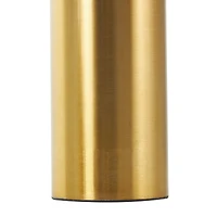 Brushed Gold Metal Geometric Cylinder Posts with Glass Orb Sculpture Set