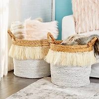CosmoLiving by Cosmopolitan White Sea Grass Eclectic Storage Basket Set