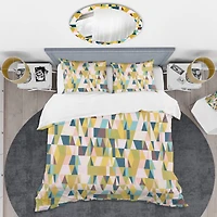 Designart 'Triangular Retro Design I' Mid-Century Duvet Cover Set