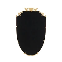 21" x 34" Gold Metal Shield Wall Mirror with Floral Embellishment