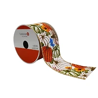 2.5" x 6.6yd. Pumpkin Faux Linen Wired Ribbon by Celebrate It®