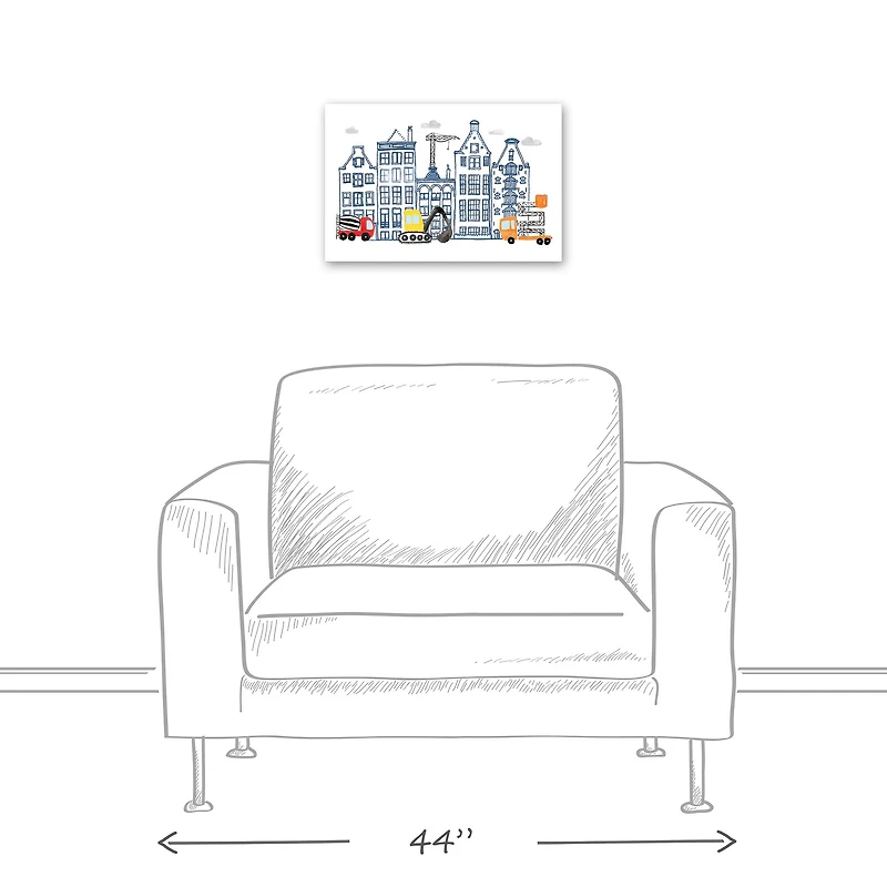 Juvie Doodle Buildings 12" x 18" Canvas Wall Art
