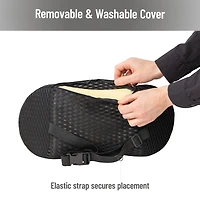 Mind Reader Lumbar Support Pillow with Air-Cloud Technology, Memory Foam Cushion for Back, Waist & Hip Pain Relief, Breathable Cover, Black