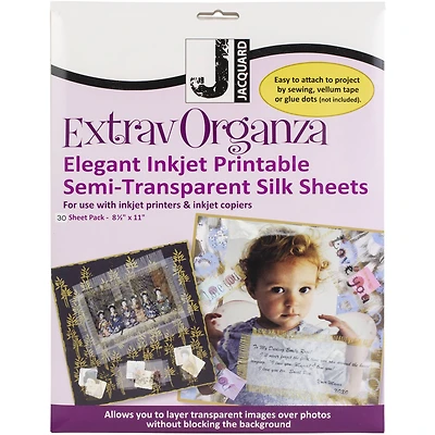 ExtravOrganza Silk Ink Jet Fabric Sheets, 8.5" x 11"