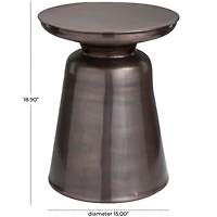 19" Copper Metal Accent Table with Bell Shaped Base 