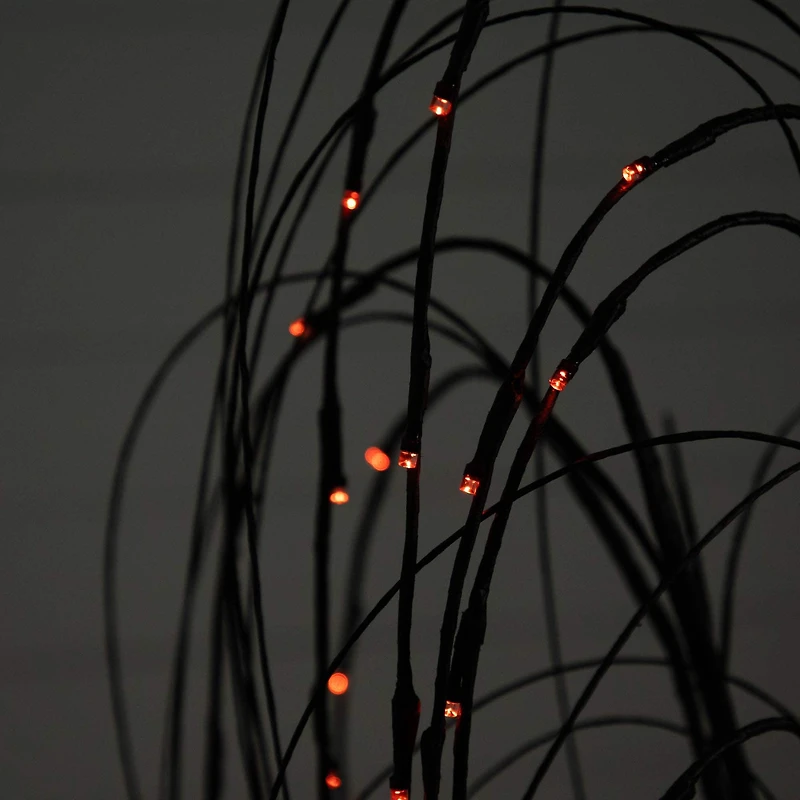 4ft. Orange & Purple LED Pre-Lit Halloween Black Willow Artificial Fall Tree