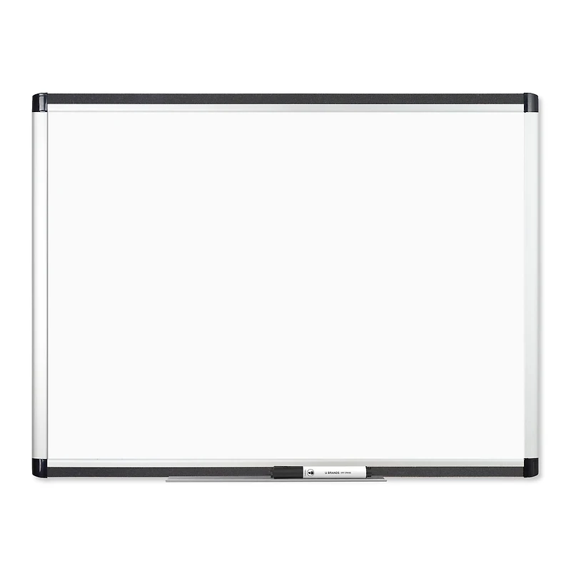 U Brands PINIT Silver 24" x 18" Aluminum Frame Magnetic Dry Erase Board