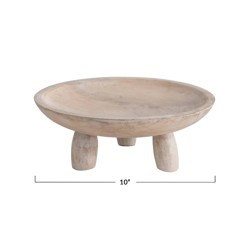 Hello Honey® 10" Mango Wood Footed Bowl