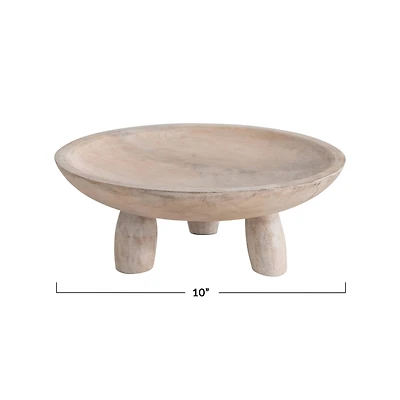 Hello Honey® 10" Mango Wood Footed Bowl