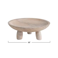 Hello Honey® 10" Mango Wood Footed Bowl
