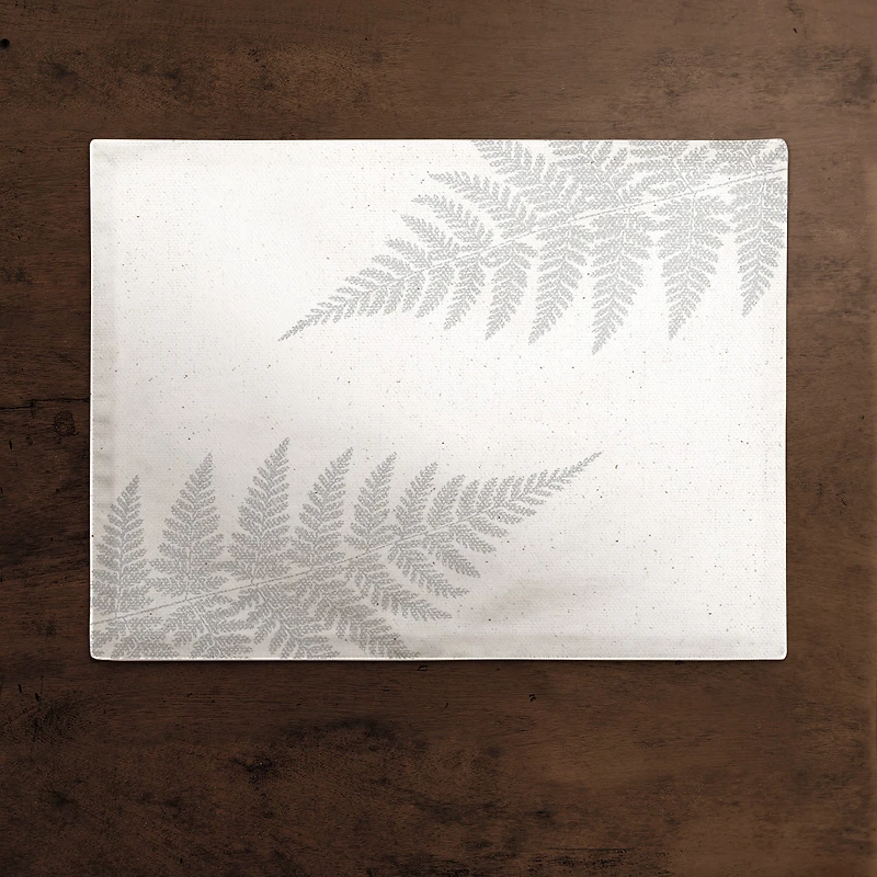 Neutral Fern 18" x 14" Cotton Twill Placemat