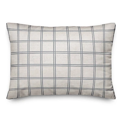 Slate Windowpane Pattern Throw Pillow