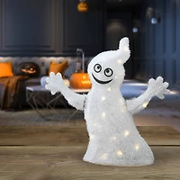 18" White LED Smiling Ghost Halloween Decor