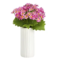 13'' Pink Daisy Plant in White Planter