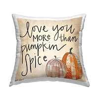 Stupell Industries Romantic Pumpkin Spice Phrase Patterned Gourds Throw Pillow