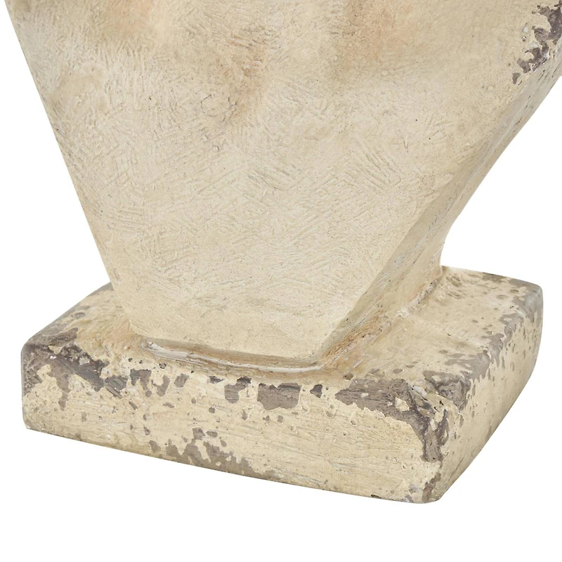 22" Cream Distressed Woman Antique Greek Bust Planter