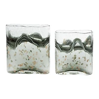 Gray Glass Contemporary Vase Set