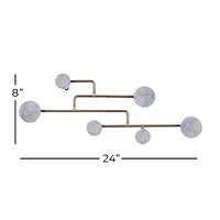 Gold Wood Glam Wall Hook, 7" x 24" x 2"