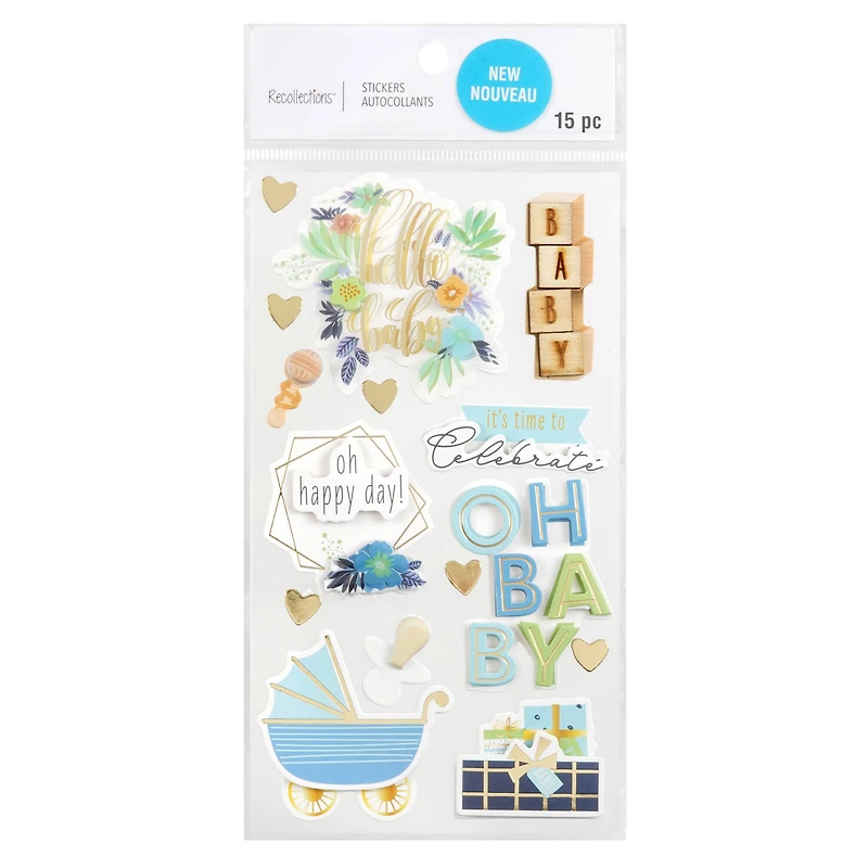 Blue Hello Baby Stickers by Recollections™