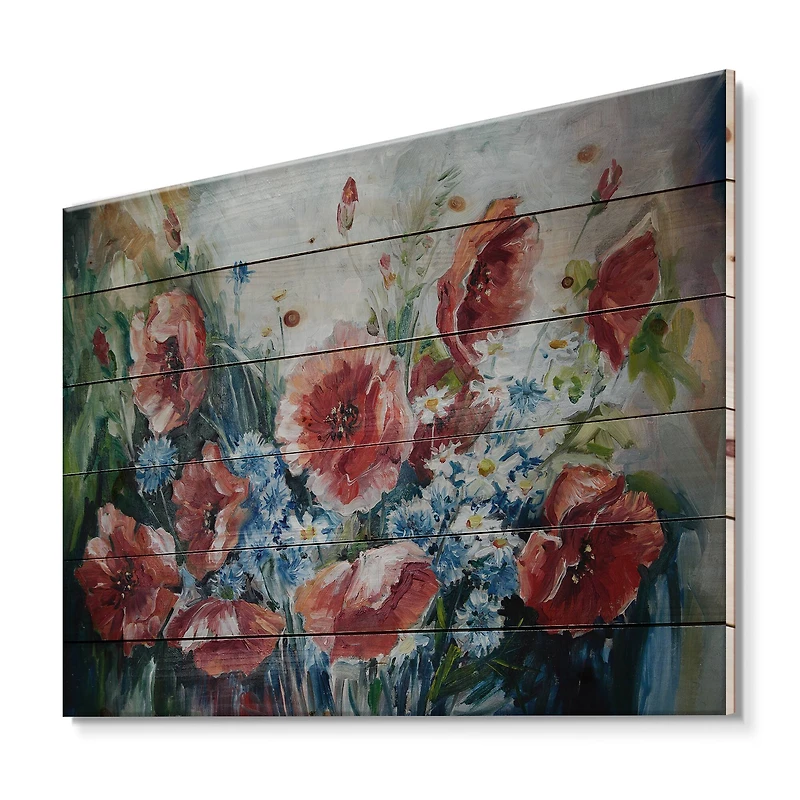 Designart - Retro Bouquet of Poppies