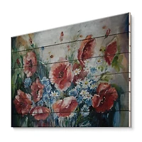 Designart - Retro Bouquet of Poppies