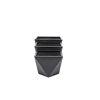 Black Modern Planter, Set of 3" 19", 16", 14"
