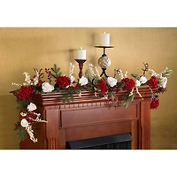 6ft. Hydrangea with White Roses Garland