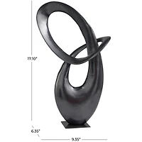 17" Dark Gray Aluminum Abstract Sculpture