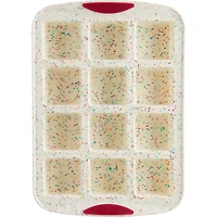 Trudeau® Structure Silicone™ 12-Cavity Confetti Fuchsia Brownie Pan