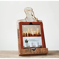 Hello Honey® 16" Distressed White Dipped Wood Tablet Holder