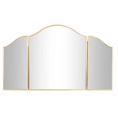 31'' Gold Traditional Metal Trifold Wall Mirror
