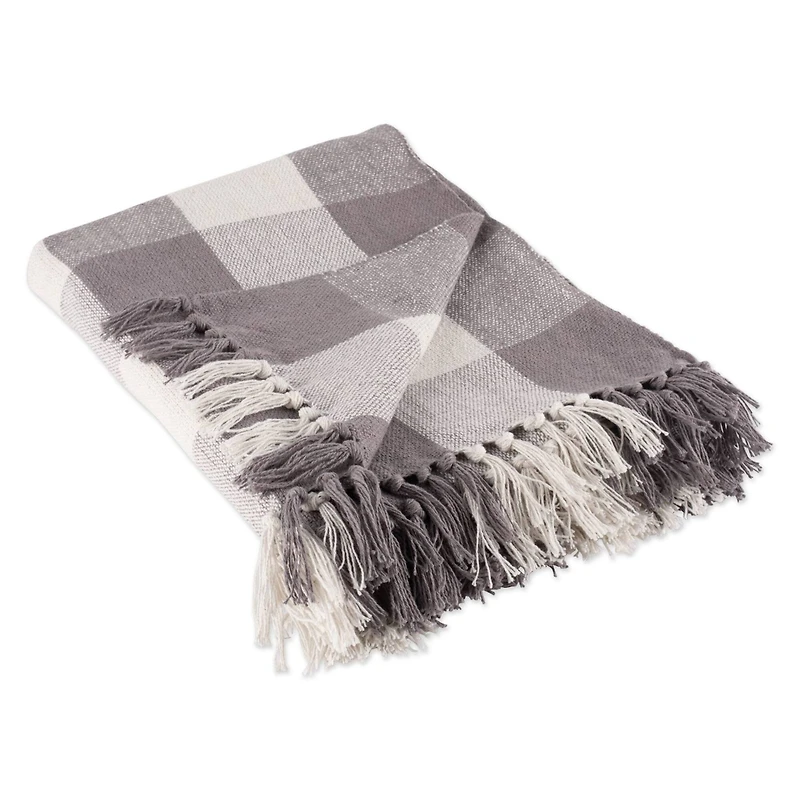 DII® Gray & White Buffalo Check Throw