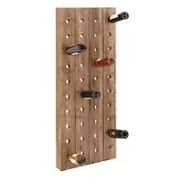 Brown Wooden Pallet Wall Wine Rack